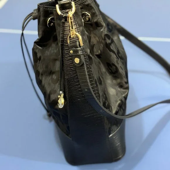 Brahmin Black Selene Bucket Shoulder Bag- Used - Picture 6 of 12